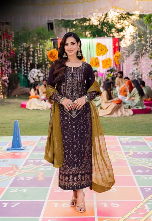 PS-S-3 EMBROIDERED PAPER COTTON STITCHED 3 PCS